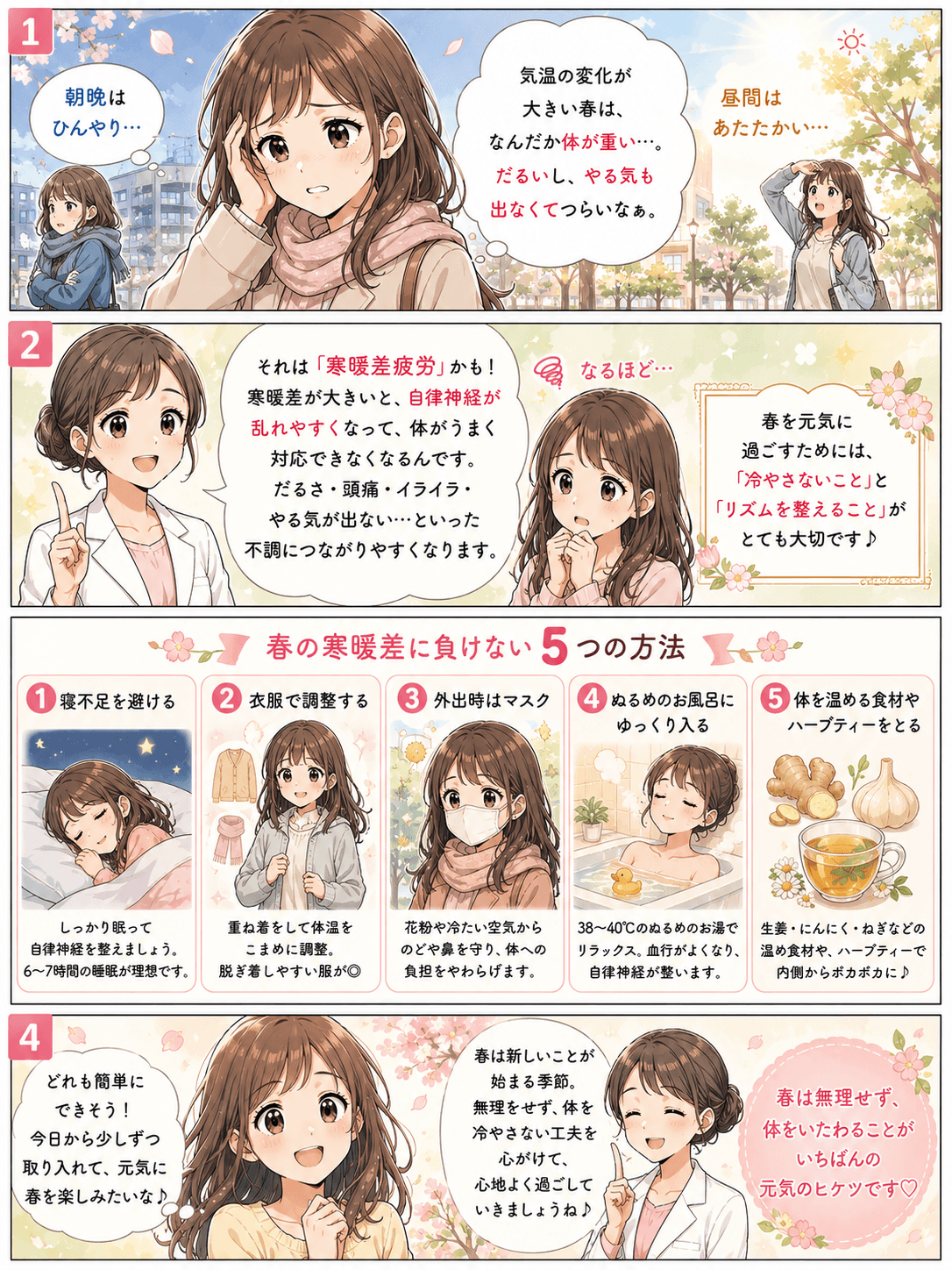 春の「寒暖差」に負けない5つの方法【春バテ防止に】