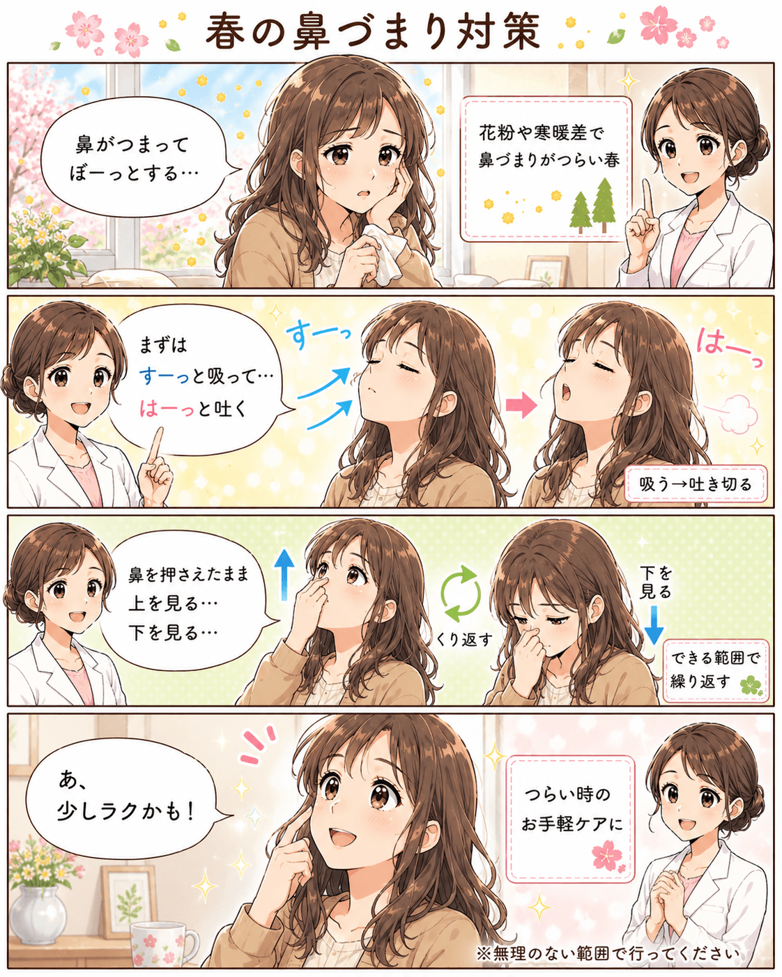 春の鼻づまりを和らげる方法【花粉＆寒暖差対策に】