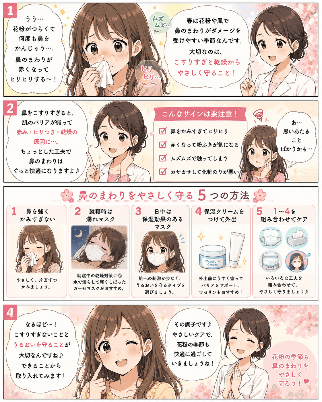 花粉による美容対策「鼻周りを守る5つの方法」