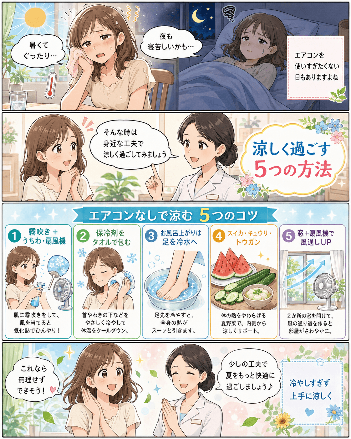 夏に負けるな！エアコンを使わずに涼しく過ごす５つの方法